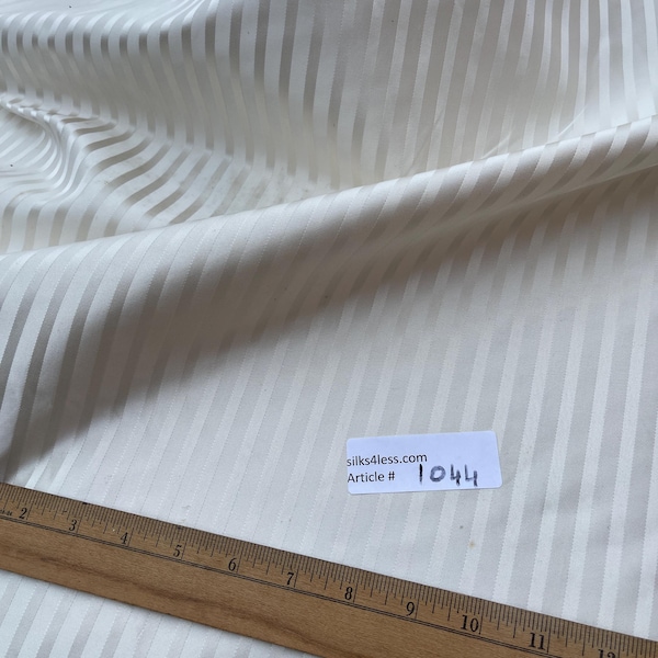 Silk Satin Stripes Heavier Quality, By The Yard - WHITE/OFF-WHITE!!!
