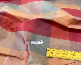 100% Silk Shantung Check, 54" Wide, By The Yard, Limited Stock - Home Decor/Apparel!!!