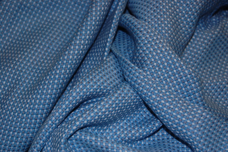 53-54 wide. 100/% Raw Silk Tweed in Blues