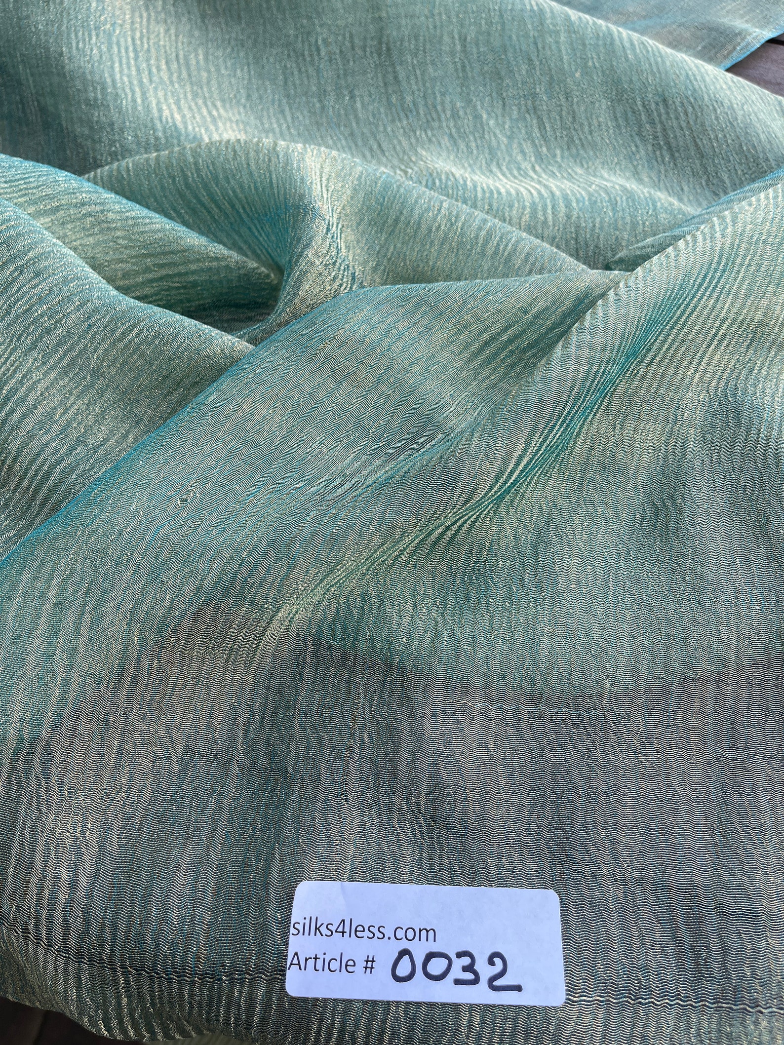 Exquisite Quality Silk Tissue Pleated / Crushed TURQUOISE/ - Etsy