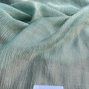 Exquisite Quality Silk Tissue Pleated / Crushed - TURQUOISE/ GOLD!!!