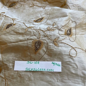 Exquisite Quality Silk Shantung, Hand Embroidered -