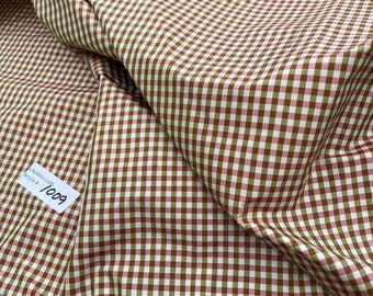 100% Silk Taffeta Gingham Check, Gold/ Maroon/ Olive Green, 54" Wide, By Yard - Home Decor/Apparel!!!!