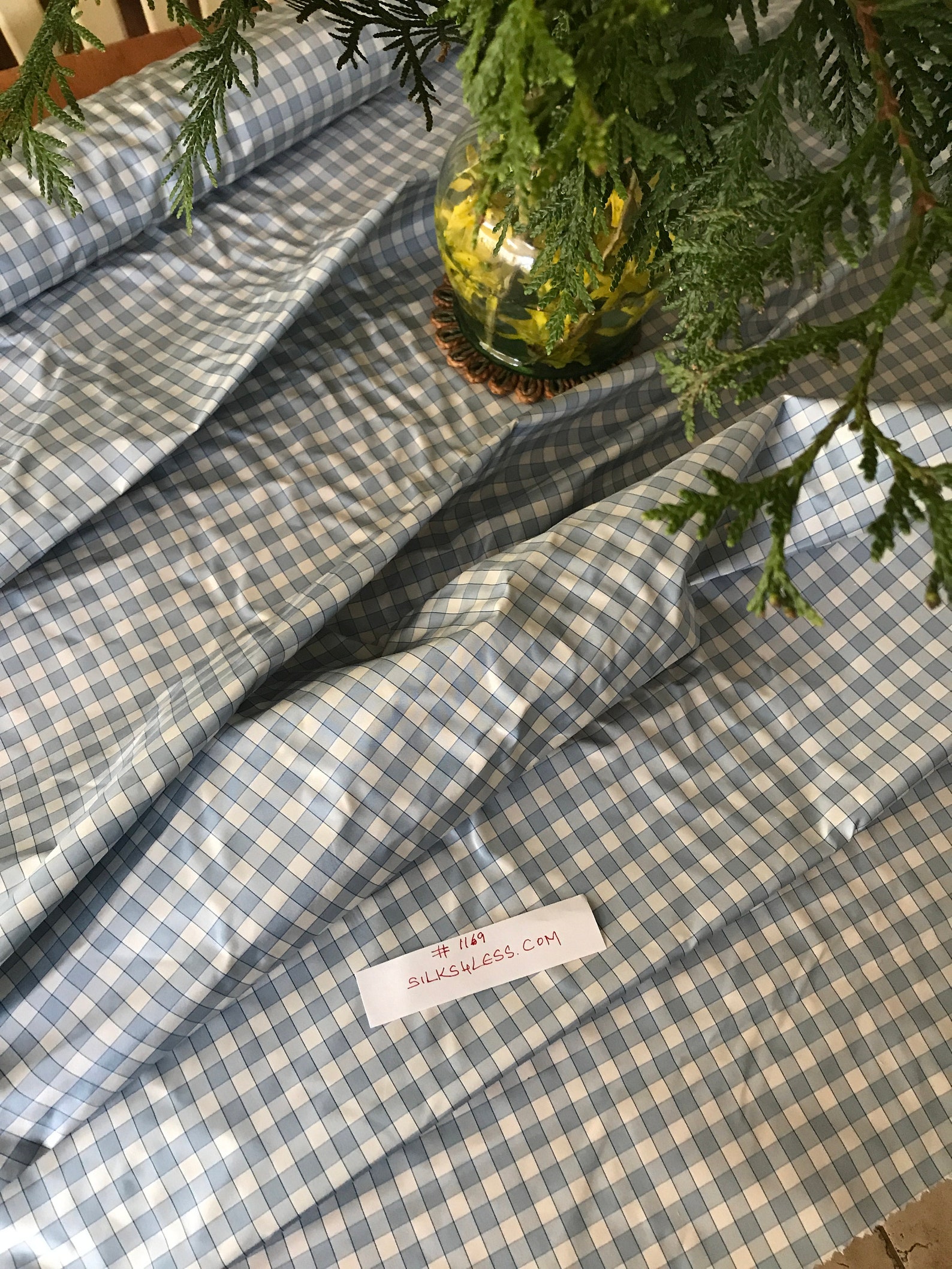 100 Silk Taffeta Gingham Check 5455 Wide by the Etsy