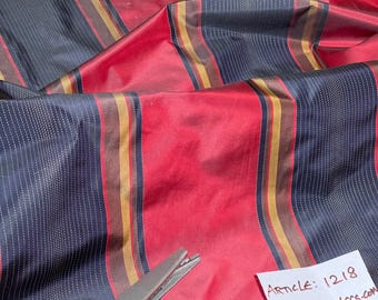 100% Silk Taffeta Satin Weave Stripes, By The Yard, Home Decor  - MULTI COLOR!!!