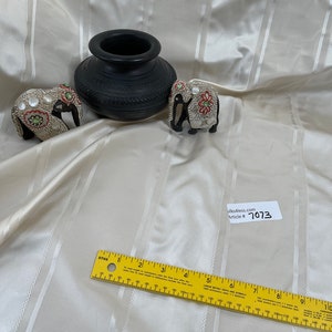 Designer Quality Heavy Silk Satin Furnishing Stripes - IVORY