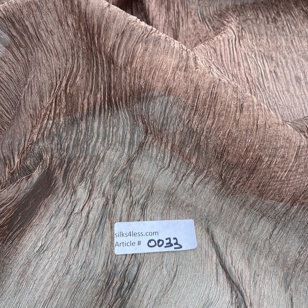 Exquisite Quality Silk Tissue Pleated / Crushed - BLACK/ COPPER!!!
