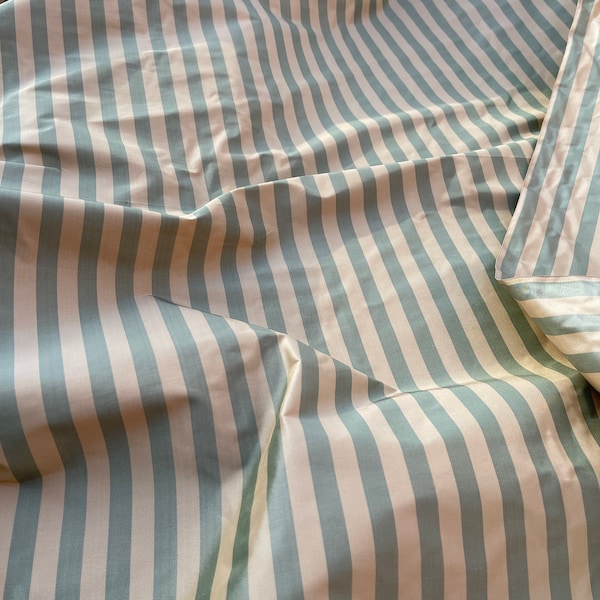Designer Quality Silk Taffeta Stripes - IVORY/ GREENS!!!