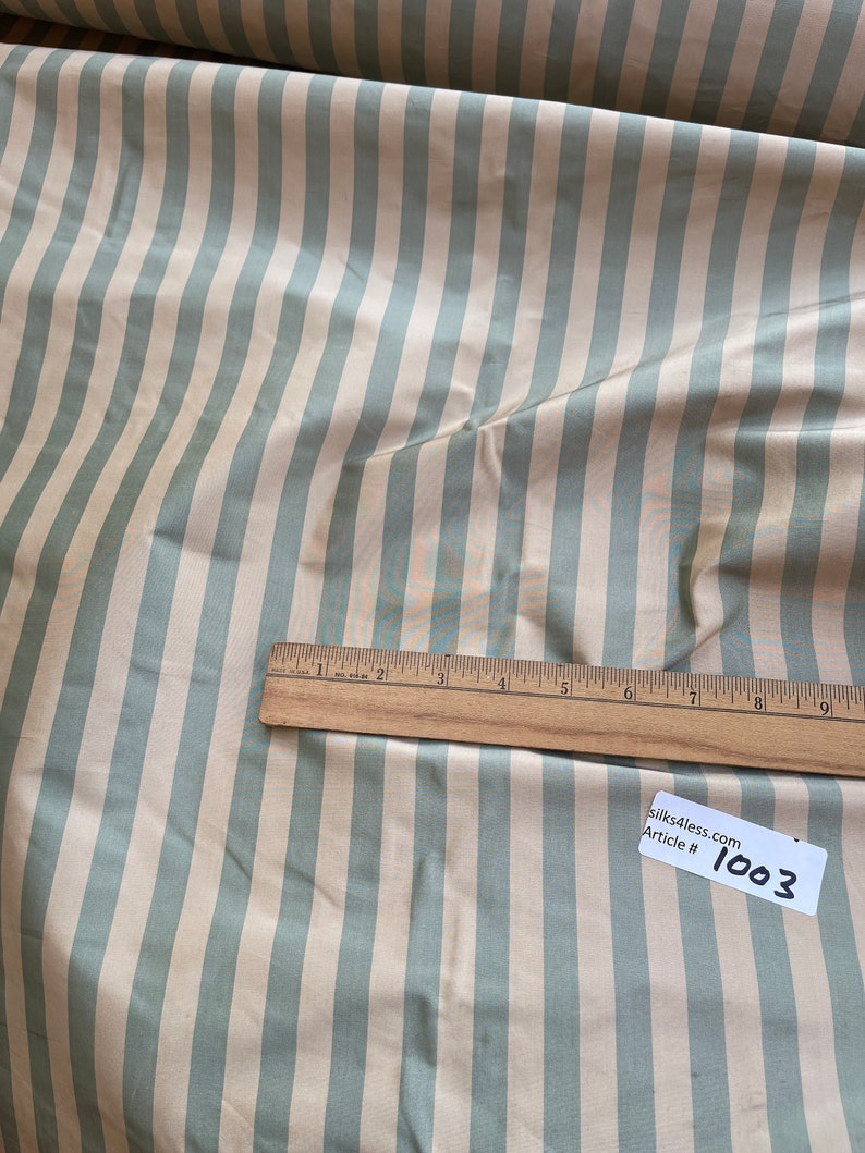 Designer Quality Silk Taffeta Stripes IVORY/ GREENS - Etsy