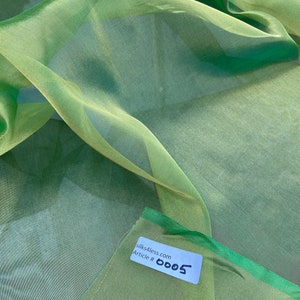 Favolosa qualità di organza di seta metallizzata liscia o seta velina liscia - VERDE/ORO!!!