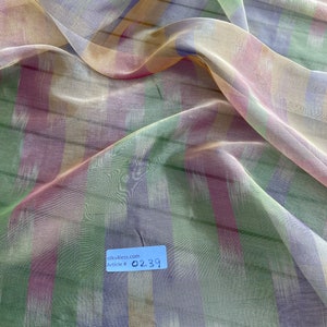 Exquisite Quality Silk Tissue Ikkat Pattern - GREENS/PURPLE/GOLD!!!
