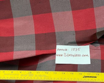 Gorgeous Rib Silk Taffeta Plaid, By The Yard - Sherry/Off-White/Black - Home Decor!!!