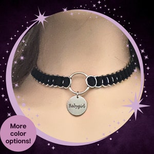 BDSM Babygirl Choker Style Collar, Little Space Collar BDSM Ddlg