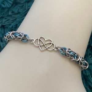 Heart Infinity Bracelet or Anklet by Embellishmaille • Polyamory Jewelry • Infinite Love • Poly family • Love is Love • Polyamorous