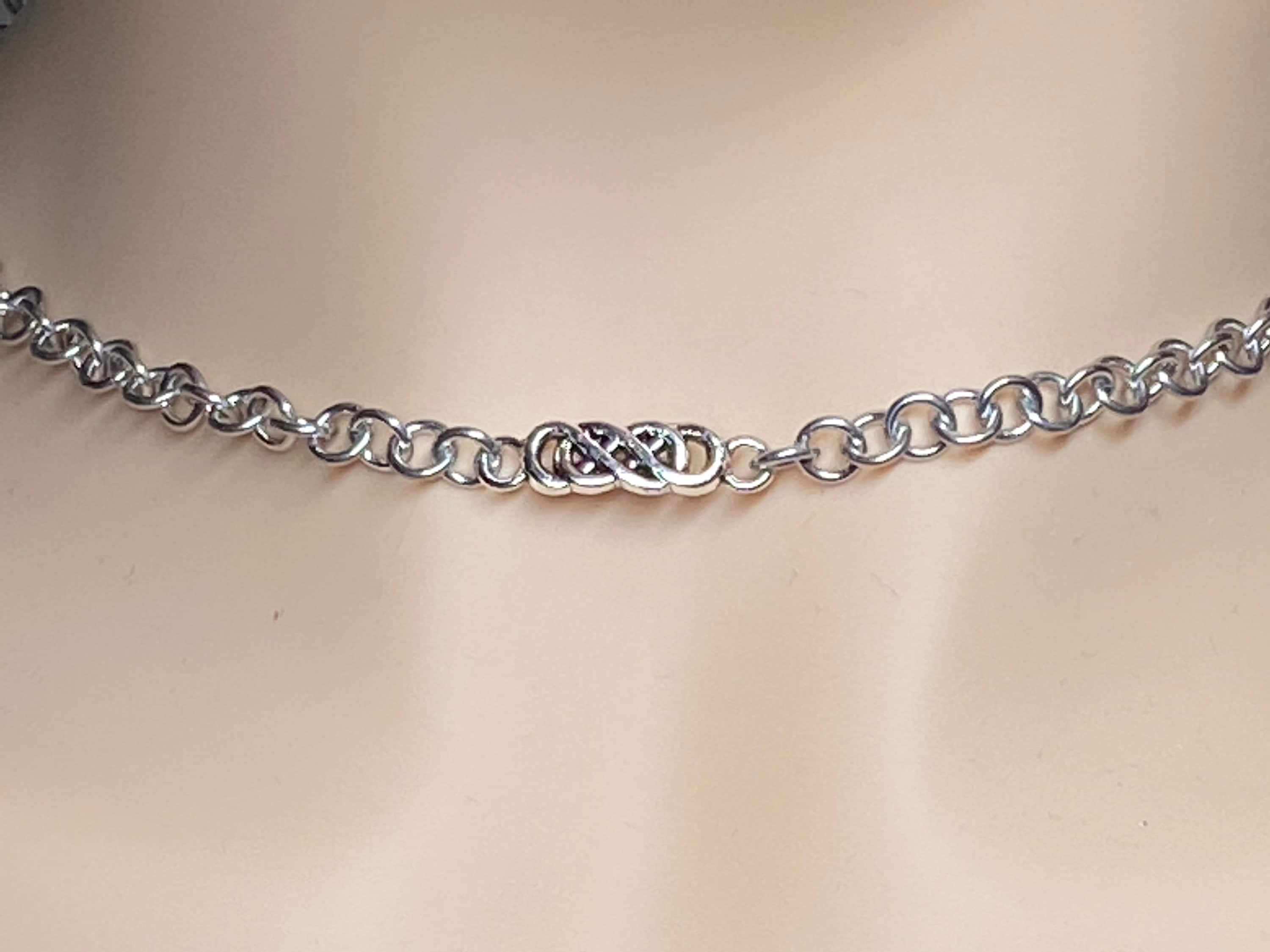 Permanent Locking Double Infinity collar Discreet Locking Etsy