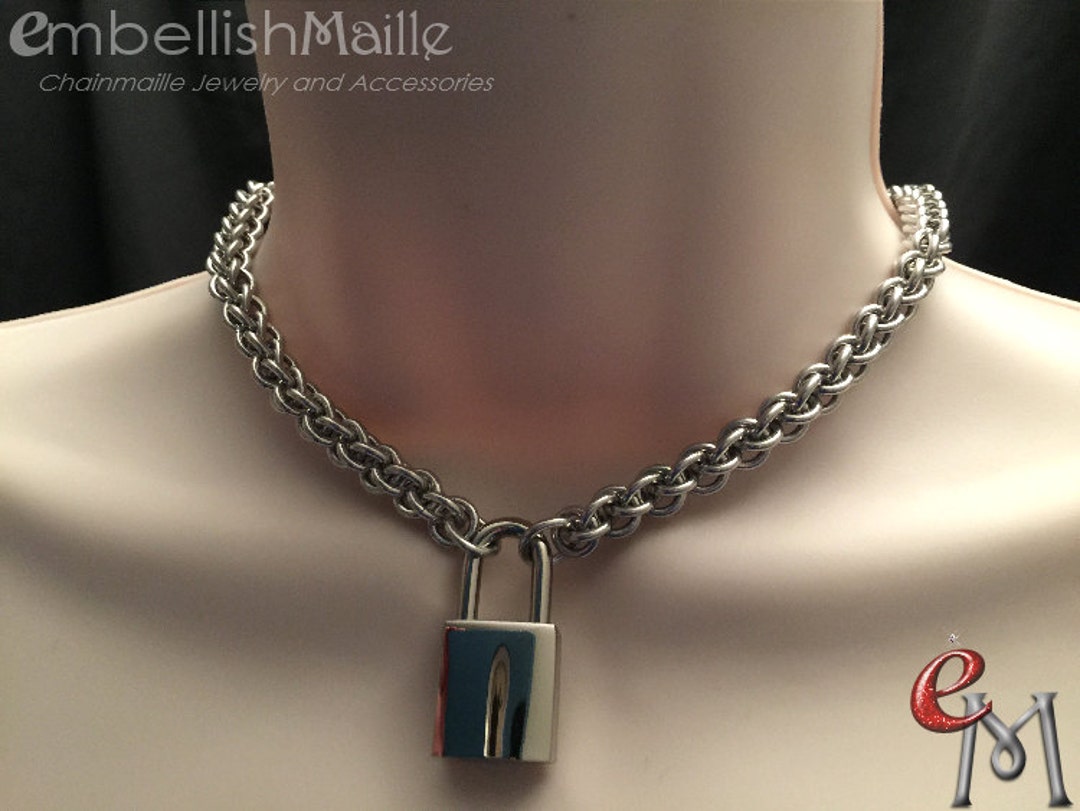 Submissive Lock Collar BDSM Padlock Collar BDSM Day Collar Locking Day Collar Submissive Jewelry Locking Sub Necklace BDSM Jewelry Etsy