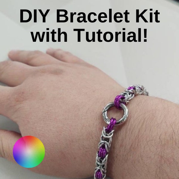 Byzantine Chainmail Bracelet DIY Kit by Embellishmaille • Beginner-friendly jewelry kit • Medieval-inspired jewelry craft • Make your own
