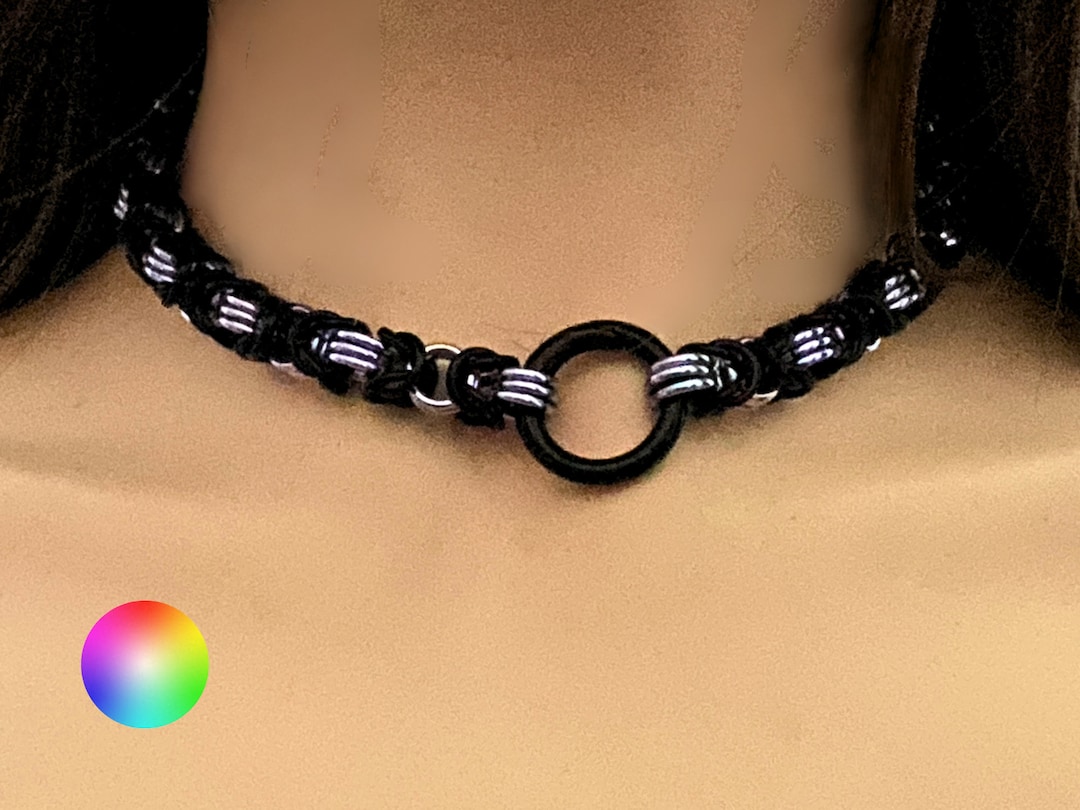 Submissive Kink Choker by Embellishmaille • BDSM O Ring • 24/7 Day ...
