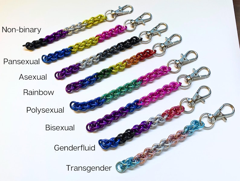LGBT Pride Flag Chainmail Keychain With Clip for Men or Women ...