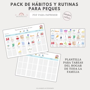 Pack Hábitos y Rutinas, Planificador Horario Niños, Organización, Español, Català, Imprimible Educativo, PDF Descarga Digital, Homeschooling imagen 7