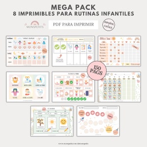 Mega Pack Plantillas Rutinas Niños, Imprimible PDF, Organización Familiar, Español, Català, Descarga Digital, Educación, Homeschooling