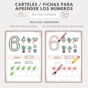 Carteles y Fichas Números, Pósters Aula, Playroom, Aprender Números Niños, Educación Infantil, Descarga PDF, Español, Català, Homeschooling