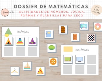 Dossier de Matematicas - Logica Formas Números - Imprimible Educativo para Niños - Educacion Infantil