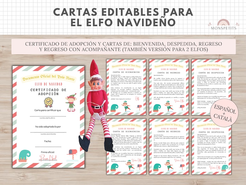 Cartas Editables Canva Elfo Navidad, Carta Bienvenida, Despedida, Christmas, Certificado Adopcion, Elf Props, Travesuras, Español, Català image 2