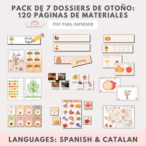 Pack Imprimibles Otoño, Juegos, Leer, Escribir, Actividades Aprendizaje, Niños, Español, Català, Educación Infantil, Descarga, Homeschooling