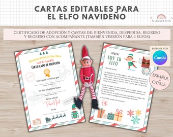 Cartas Editables Canva Elfo Navidad, Carta Bienvenida, Despedida, Christmas, Certificado Adopcion, Elf Props, Travesuras, Español, Català