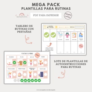 Mega Pack Plantillas Rutinas Niños, Imprimible PDF, Organización Familiar, Español, Català, Descarga Digital, Educación, Homeschooling imagen 3