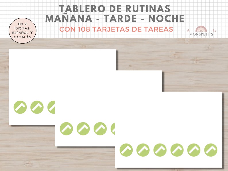 Tablero de Rutinas y Hábitos, Plantilla Imprimible, Planificador Infantil, Español, Català, Descarga Digital, Educación, Homeschooling image 4