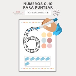 Fichas Números para Puntear, 0-10, Puntos, Aprender Números Niños, Educación Infantil, Descarga PDF, Español, Català, Homeschooling