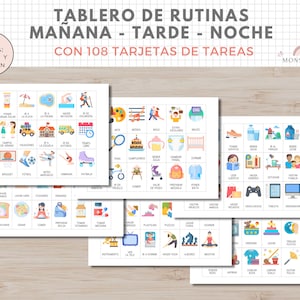 Tablero de Rutinas y Hábitos, Plantilla Imprimible, Planificador Infantil, Español, Català, Descarga Digital, Educación, Homeschooling image 3