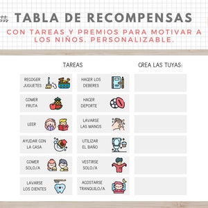 Tabla de Recompensas, Hábitos Rutinas Niños, Español, Català, Descarga Digital, Imprimible Educativo, Homeschooling, Educación, Aprendizaje image 3