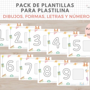 Pack Plantillas para Plastilina, Formas, Letras, Dibujos, Números, Imprimible, Español, Català, Descarga Digital, Educación, Homeschooling image 4