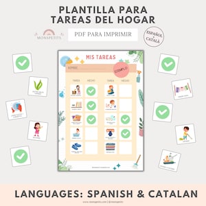 Planificador Tareas del Hogar Visual, Niños, Imprimible Rutinas Infantil, Educacion Infantil, Descarga PDF, Español, Català, Homeschooling