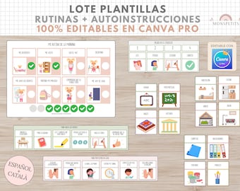 Lote Plantillas Rutinas y Autoinstrucciones, Imprimible Rutinas Niños, Educacion Infantil, Español, Català, Descarga Digital, Homeschooling