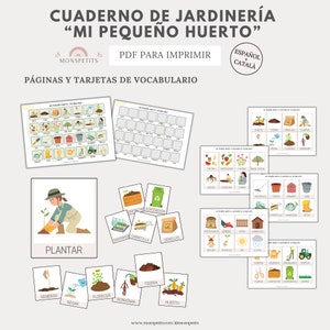 Cuaderno Jardineria Imprimible, Mi Pequeño Huerto, Registro de Plantas, Hojas, Árboles, Naturaleza, Vocabulario, Educación Infantil imagen 3