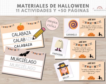 Materiales Educativos Halloween, Imprimible, Matemáticas, Lectoescritura, Educación Infantil, Actividades, Español, Català, Homeschooling