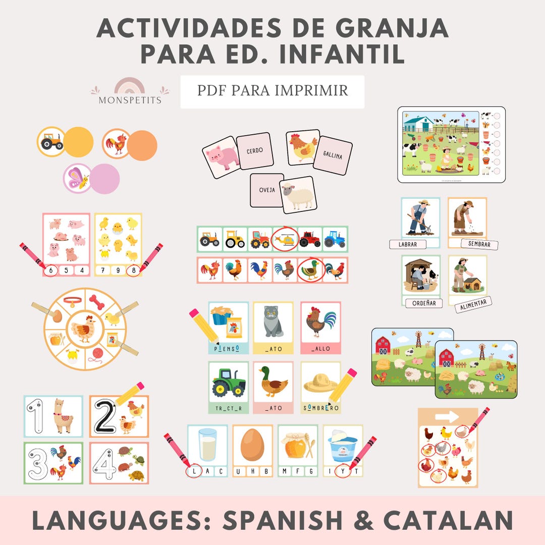 Actividades de Granja para Niños, Educación Infantil, PDF Imprimible ...
