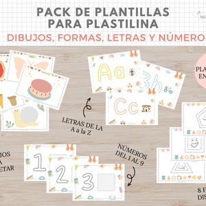 Pack Plantillas para Plastilina, Formas, Letras, Dibujos, Números, Imprimible, Español, Català, Descarga Digital, Educación, Homeschooling image 2