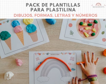 Pack Plantillas para Plastilina, Formas, Letras, Dibujos, Números, Imprimible, Español, Català, Descarga Digital, Educación, Homeschooling