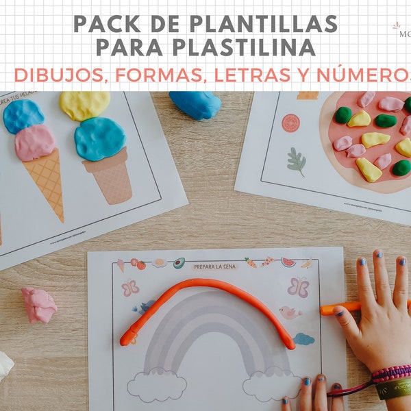 Pack Plantillas para Plastilina, Formas, Letras, Dibujos, Números, Imprimible, Español, Català, Descarga Digital, Educación, Homeschooling