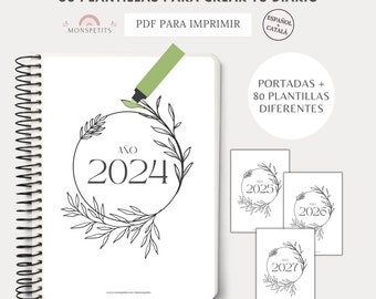 Bullet Journal, 80 plantillas, Diario & Agenda, Imprimible, Plantillas Registro, Organización, Hábitos, Descarga Digital, Imprimible
