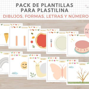 Pack Plantillas para Plastilina, Formas, Letras, Dibujos, Números, Imprimible, Español, Català, Descarga Digital, Educación, Homeschooling imagen 3