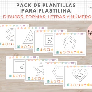 Pack Plantillas para Plastilina, Formas, Letras, Dibujos, Números, Imprimible, Español, Català, Descarga Digital, Educación, Homeschooling image 5