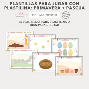 Plantillas Plastilina, Playdough Mats, Primavera Pascua, Dibujo, Imprimible, Educación Infantil, Descarga PDF, Español Català, Homeschooling Bild 3