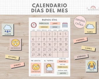 Calendario Días del Mes, Organización Niños, Español, Català, Asamblea Mañanas, Rutinas y Hábitos, Educación Infantil, Homeschooling