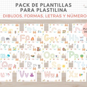 Pack Plantillas para Plastilina, Formas, Letras, Dibujos, Números, Imprimible, Español, Català, Descarga Digital, Educación, Homeschooling zdjęcie 6